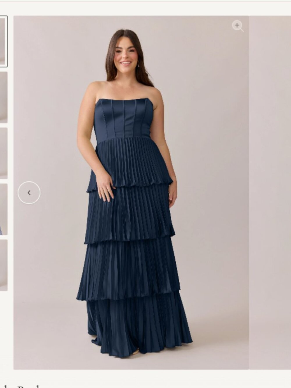 Revelry Collins Satin Pleated Dress - Navy Blue 718